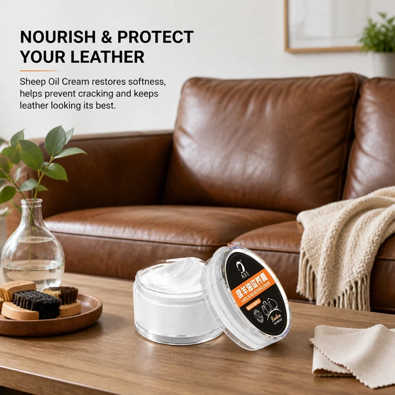Colorless Leather Conditioner Cream – Deep Nourishing & Softening, Prevents Aging, Universal for All Leather Colors