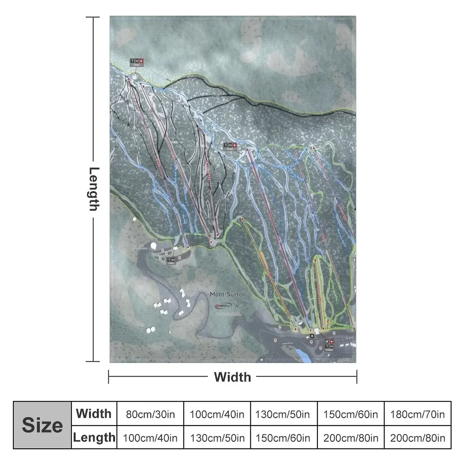 Mont Sutton Resort Trail Map Throw Blanket Shaggy For Decorative Sofa Luxury Brand Blankets