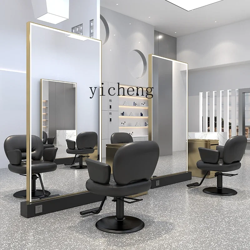 

ZSJ barber shop mirror table fashion barber shop single and double-sided mirror hair salon special wall-mounted