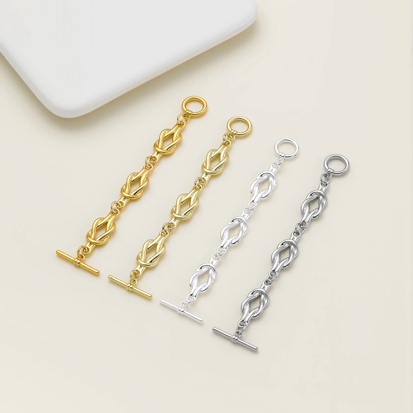 1Pc 97mm 14/18K Gold Plated Brass Necklace Bracelet Anklet Extension Chains with OT Clasps Closures for DIY Jewelry Making