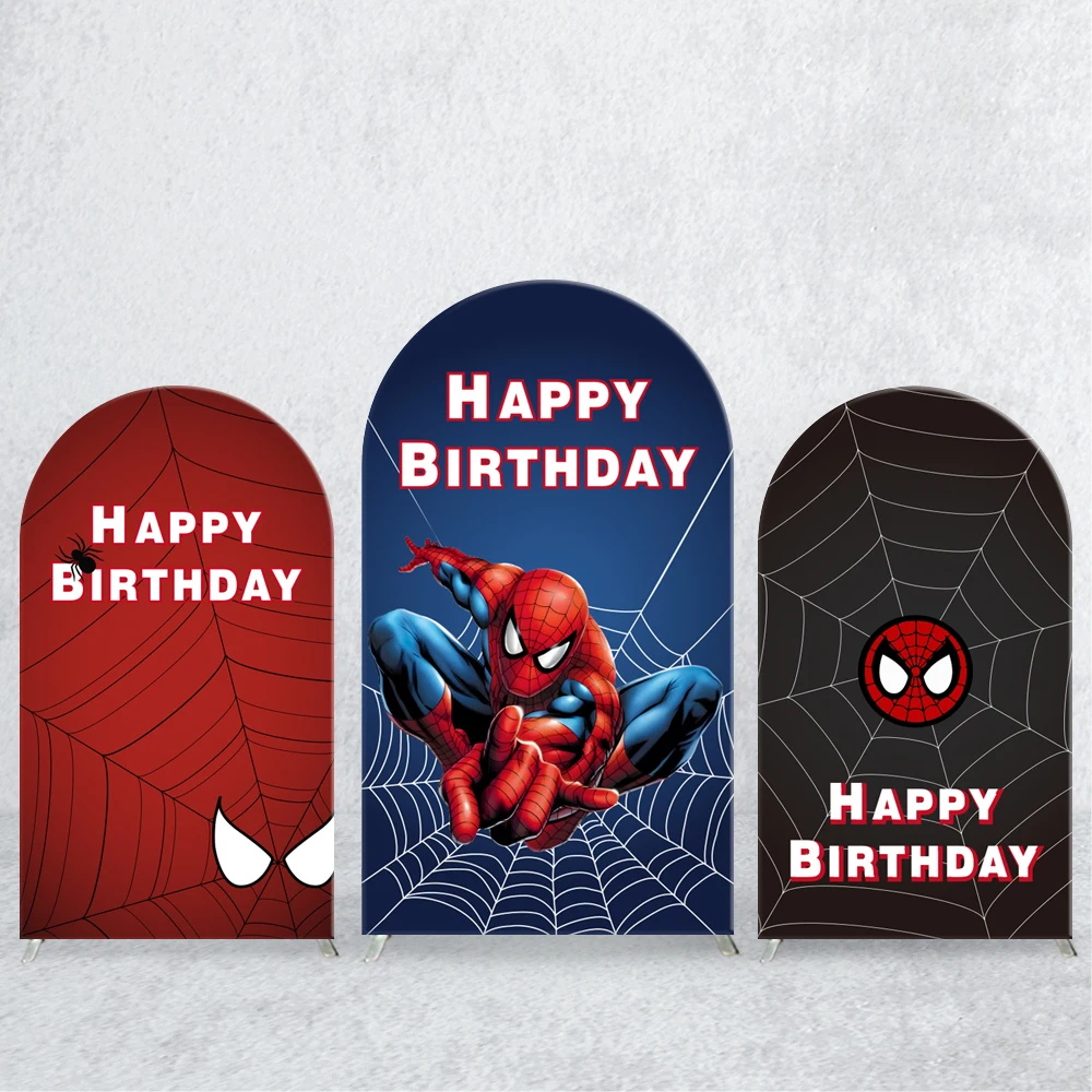 

Spiderman Flim Arch Backdrops Cover avenger boy Birthday Party Elastic Custom Marvel Baby Shower Decort Photo Background Banner