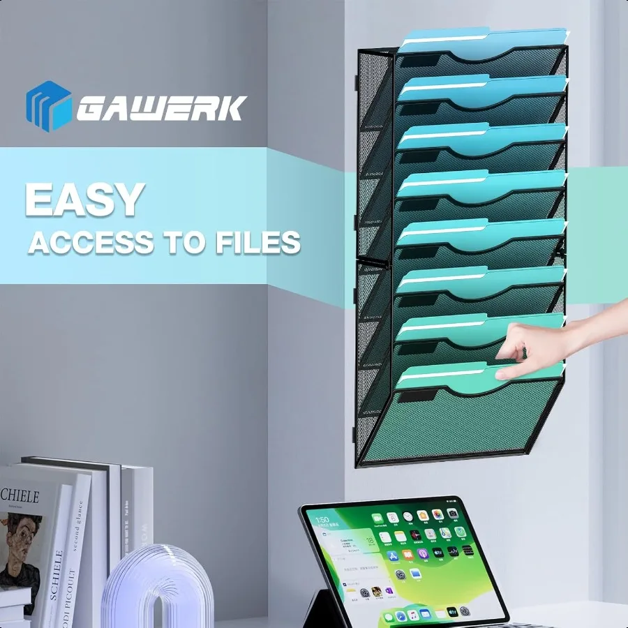 Organizzatore di file da parete Portadocumenti da parete sospeso Cartella di carta Portadocumenti Organizzatore di posta 8TIER