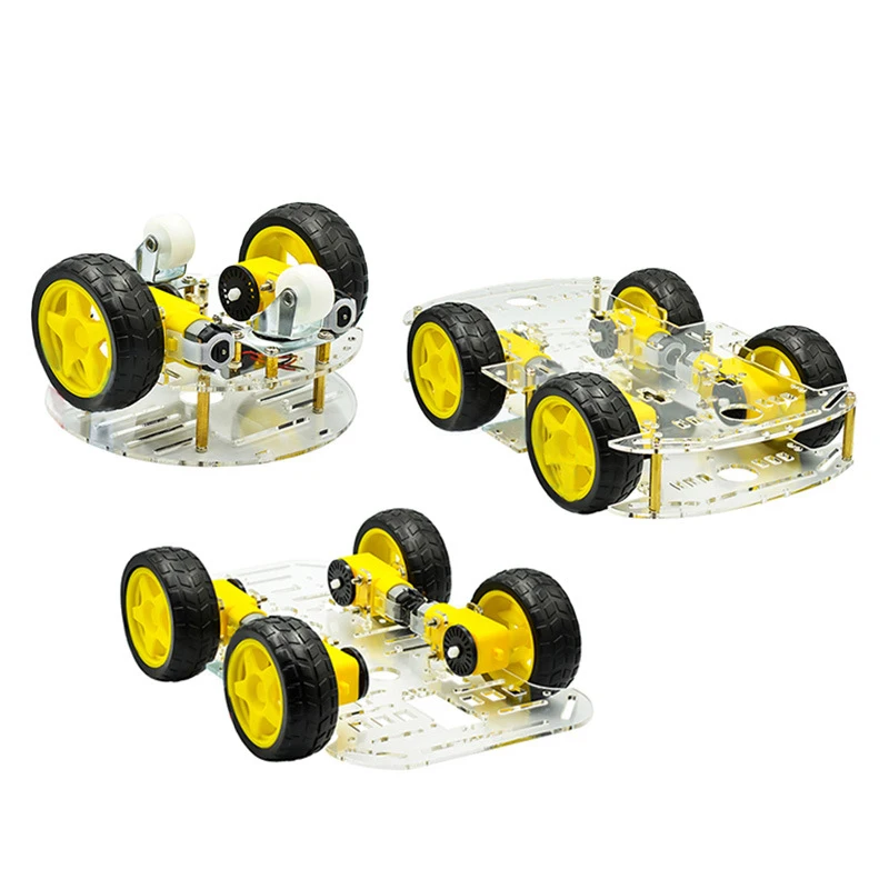 DIY Intelligent vermijden volgen Gemotoriseerd robotauto-frame met snelheidssensor, 2WD 4WD-module en accubak voor UNO R3