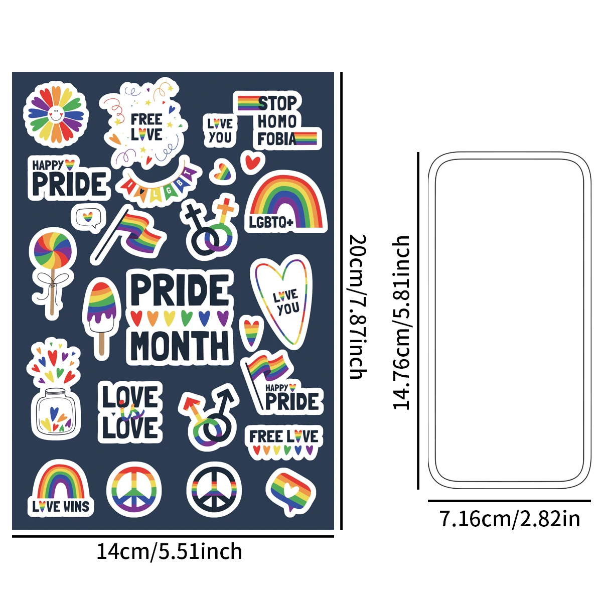 4pc/pack LGBTQ Pride Stickers Gay Pride Rainbow Waterproof Sticker for Cup Car Present Party Home Decor Lesbian Equality Sticker