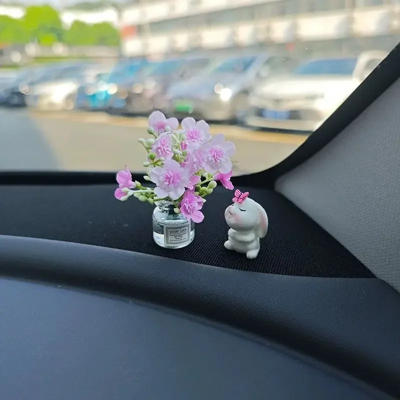 Ornements de décoration de fenêtre de console centrale de voiture, mini vase mignon, nouveau beurre de guérison de voiture