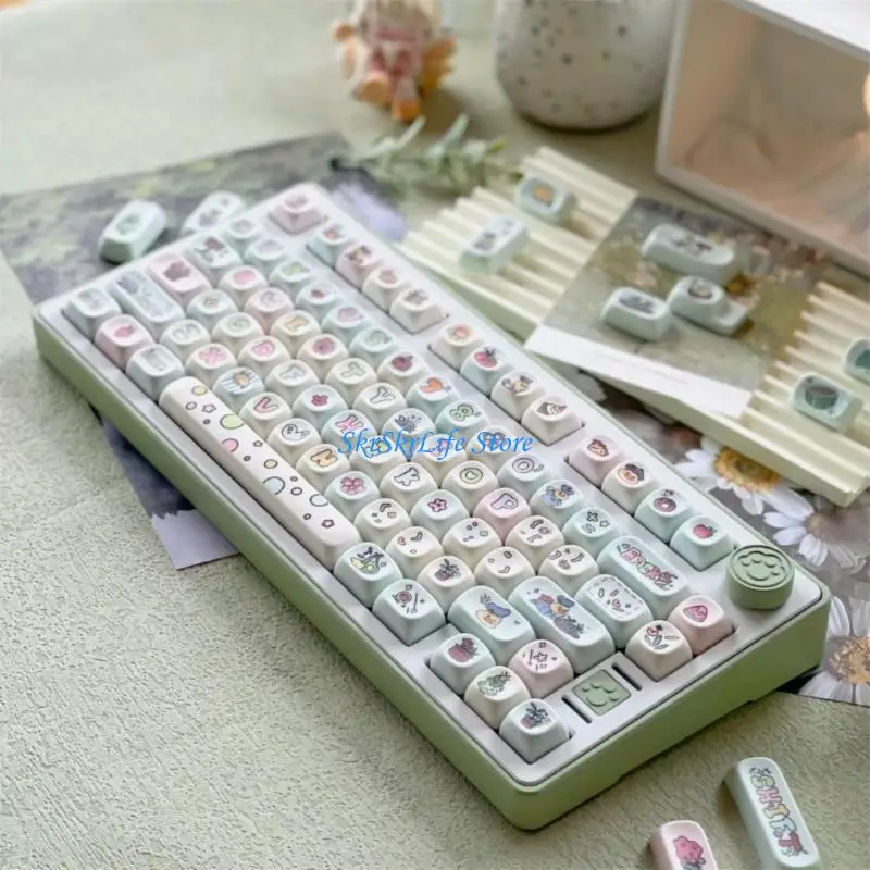 

E65E Fruit Duck PBT Keycaps 134Piece Set Dye Sublimation For 60/64/84/98/108 Mechanical Keyboards