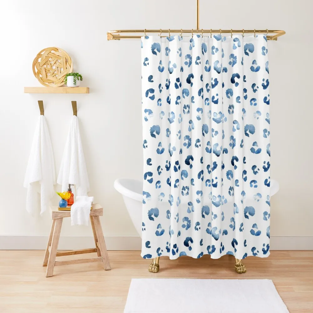 

Classic blue leopard pattern Shower Curtain Bathroom And Shower Products For Bathrooms Bathroom Box Curtain