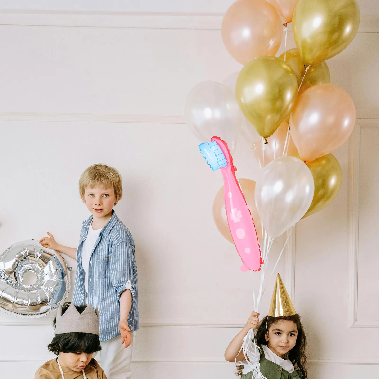 

4 Pcs Toothbrush Balloon Oversized Decorations With Party Giant Balloons Props Big