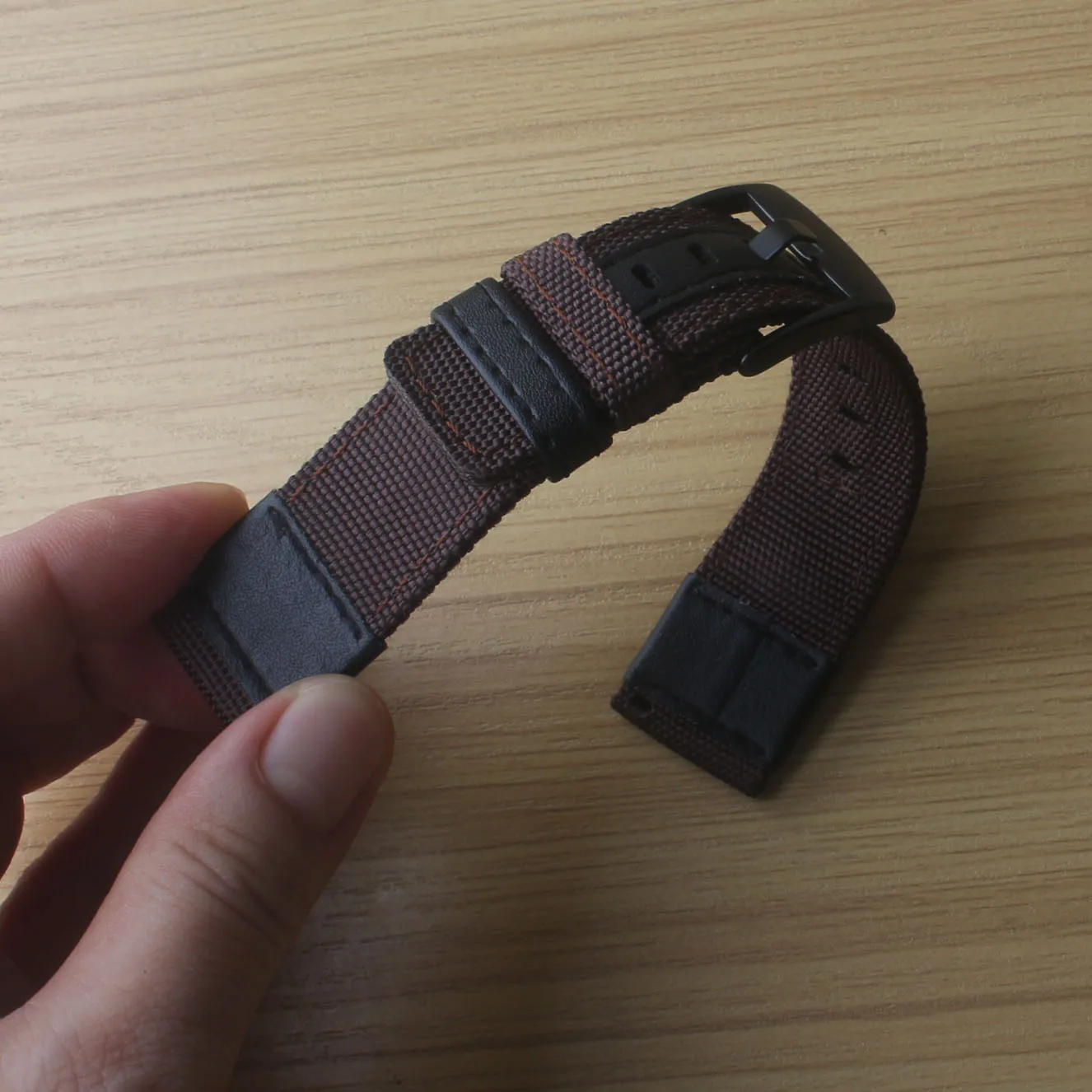 Black Grey Blue Nylon Watch Strap watchband For army watch sport green fabric With leather ring Men‘s Watch band accessories new