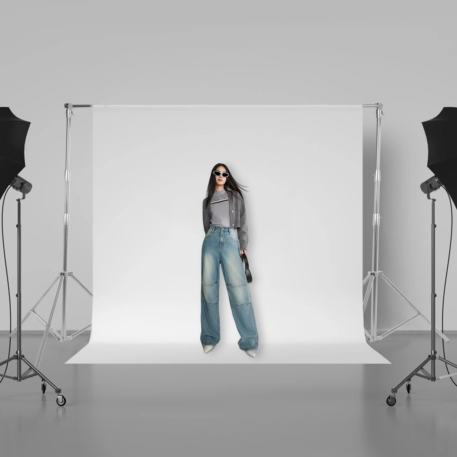 

Stainless Steel Backdrop Stand with Adjustable Height & Width, Photography & Video Studio Kit with Sandbags, Clamps, Carrying Ba