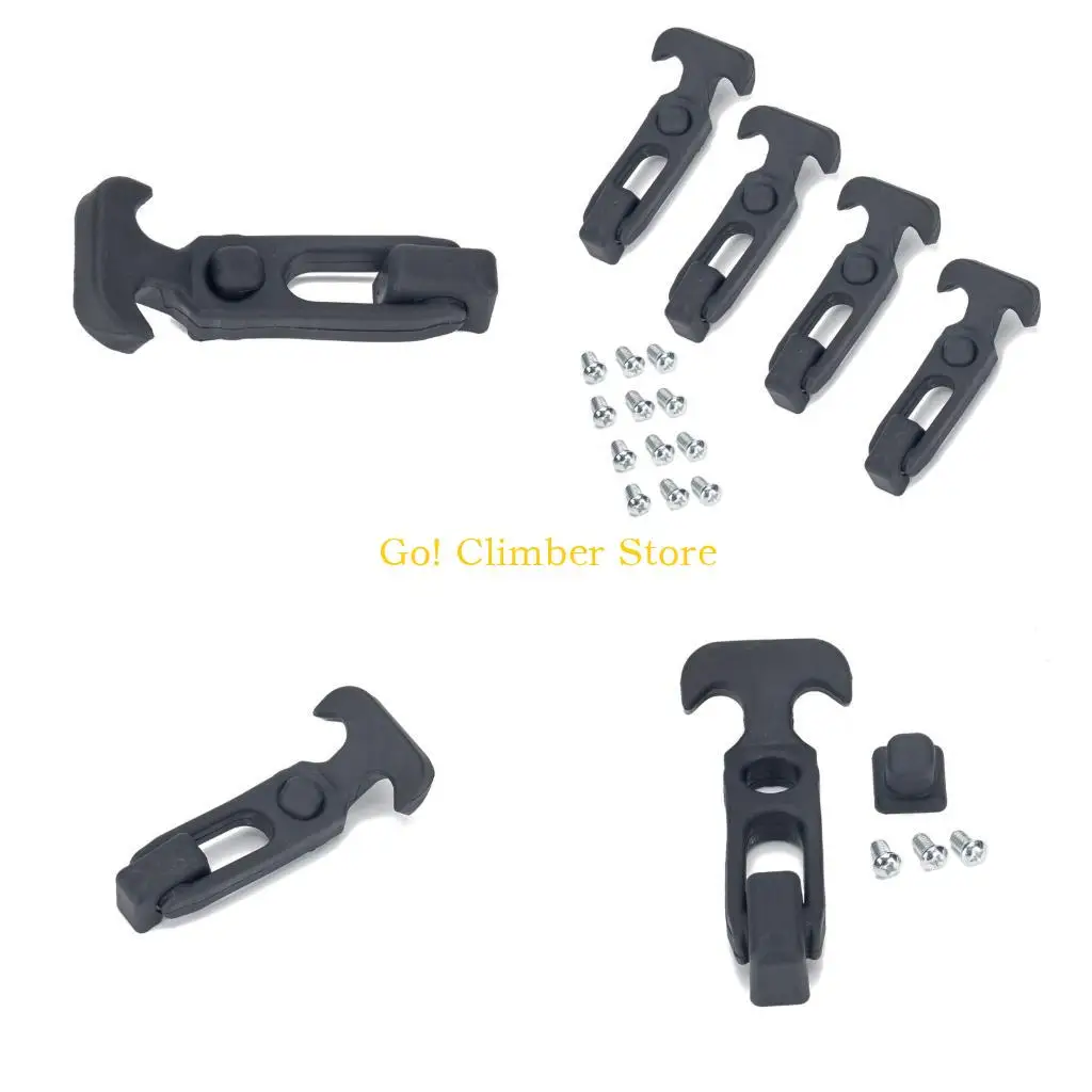 Q84C Pack of 4 Black Rubber T Handle Latches for Vehicle Cover Tool Box Trailer Boat