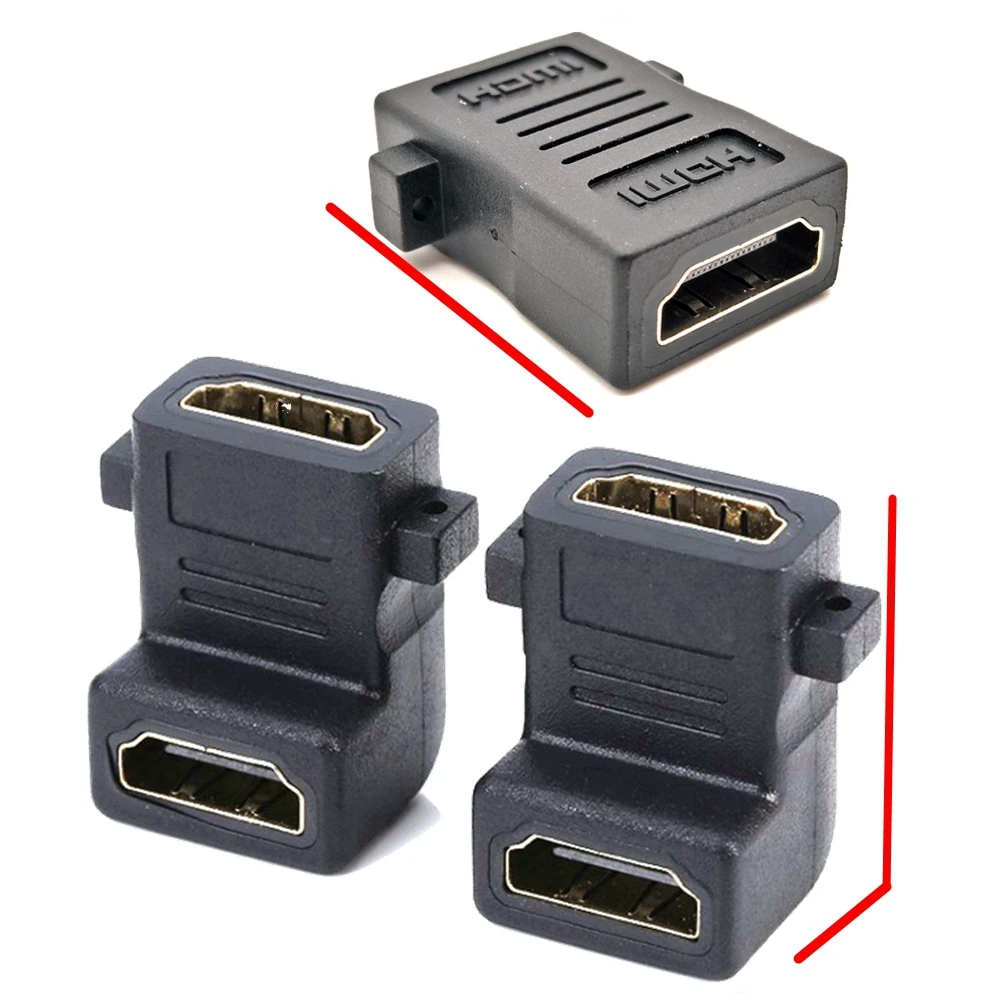 

HDMI-compatible Female to Female Coupler Mount Panel Cable Adapter Converters Straight for 1080P HDTV Cable Extension