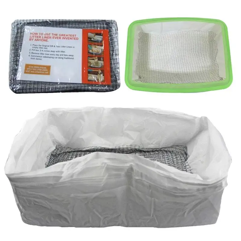 

Reusable Cat Litter Liners Bag 10pcs cat feces filter Cat litter box Cat Sand Bag Filter Pet Hygienic Litter Box pet accessories