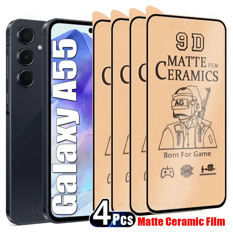 

4PCS For Samsung Galaxy A55 A52 A53 A54 5G Matte Ceramic Film For Samsung A15 A14 A13 A25 A24 A35 A33 A34 A16 Screen Protectors