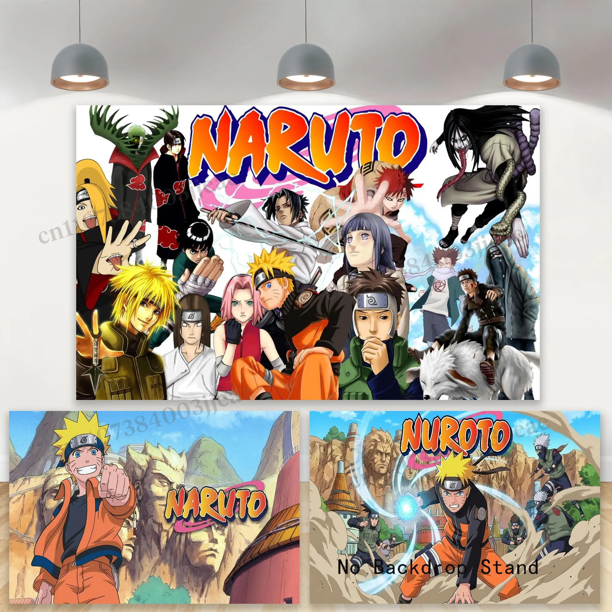 Fondo fotográfico de dibujos animados de Naruto para niños, decoración para fiesta de cumpleaños, decoración para habitación de bebé, cartel, fondo de estudio