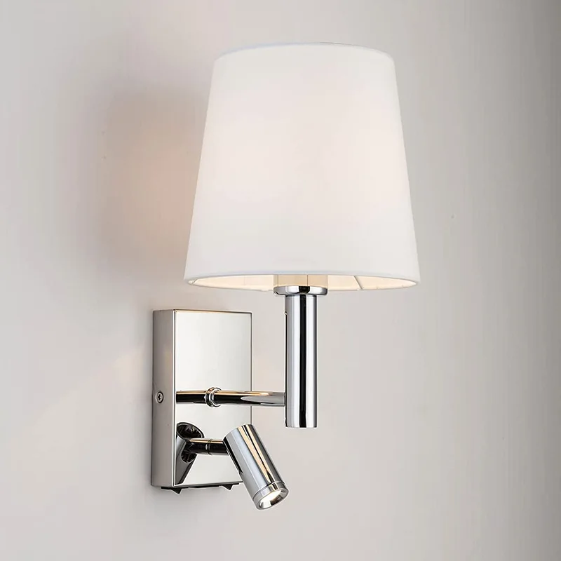

Modern Minimalist Chrome Wall Lamp With Switch Socket Corridor Wall Sconce Bra Bedroom Living Room Hotel Room Lighting Fixtures
