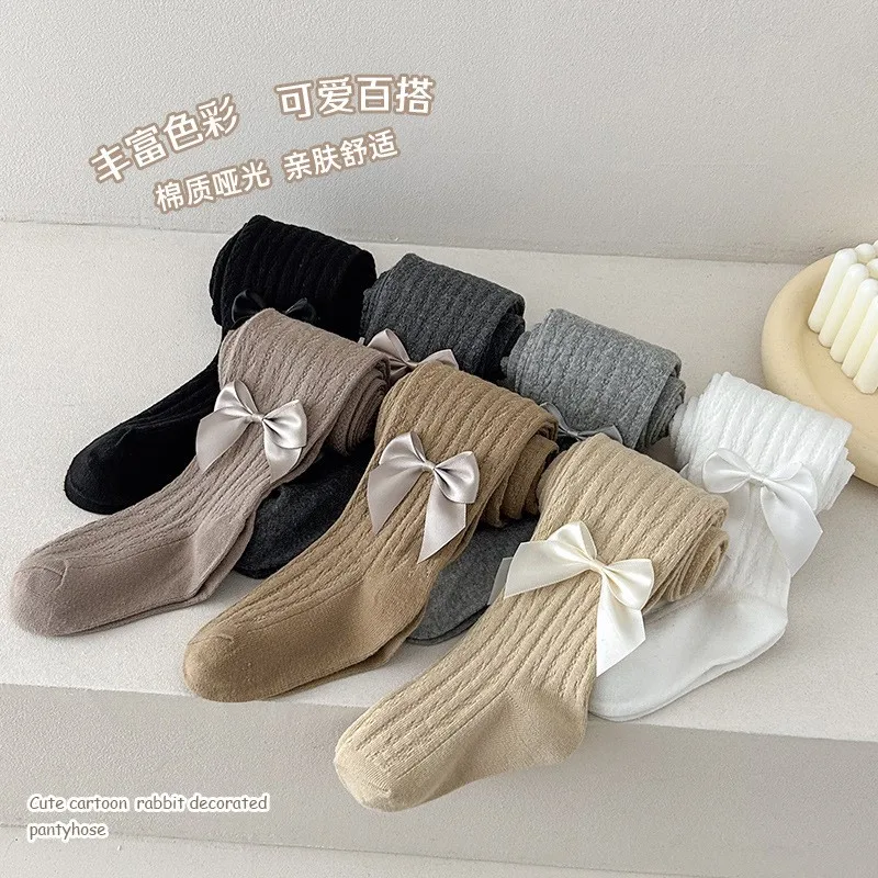 

Children's Spring and Autumn leggings Girls' Pantyhose baby Spring solid color