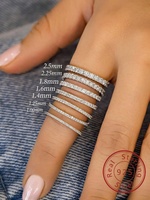925 Sterling Silver 1.4MM 1.6MM 1.8MM Full Zircon Fashionable Ring For Women Engagement Wedding Luxury High Quality Fine Jewelry