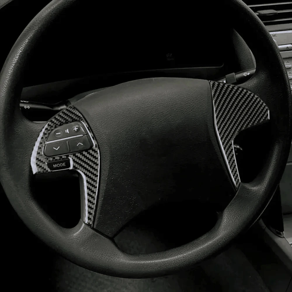 

DB-Carbon Fiber Car Steering Wheel Button Cover Trim Decorative For Toyota Camry 2007-2011 Interior Accessories