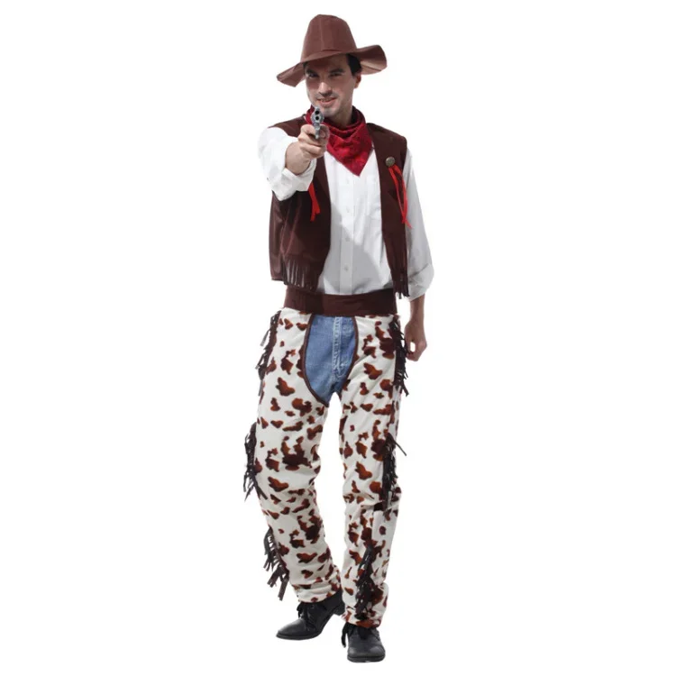 Traje de cowboy para homens e mulheres Halloween Cosplay Purim Costumes