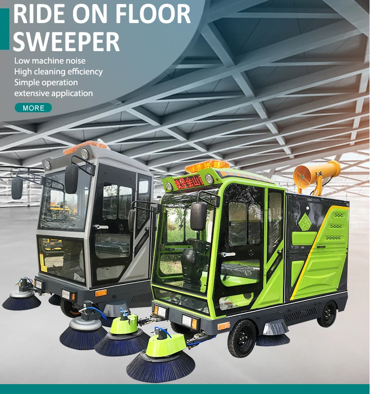 Ride on Street Road Floor Sweeper Industrial Parking Lot Vacuum Sweeper