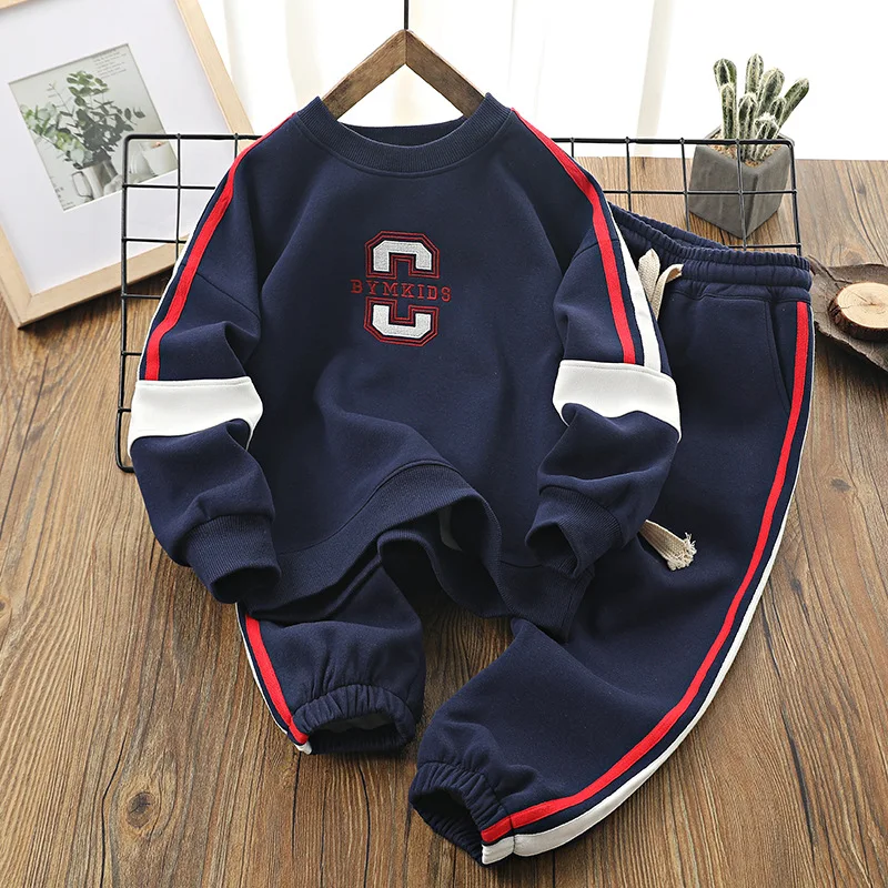 

Sportswear Boys spring two-piece set 2025 children Spring and Autumn youth clothing CuHK children's clothing
