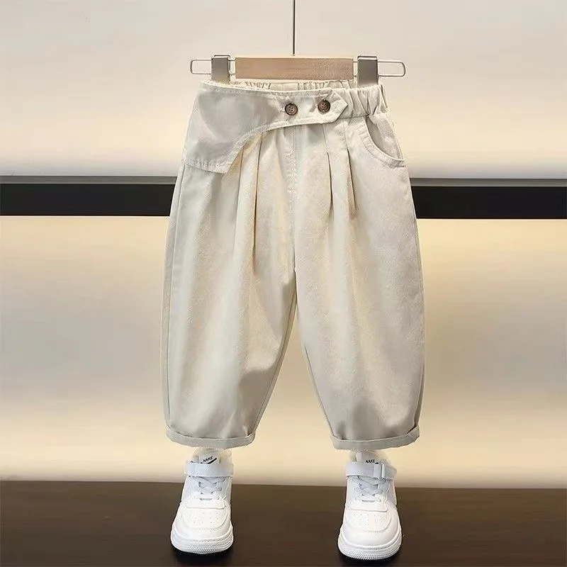 

Children's Pants Spring and Autumn 2026 New Style Boys' and Babies' Solid Color Casual Loose Pants 90-140cm