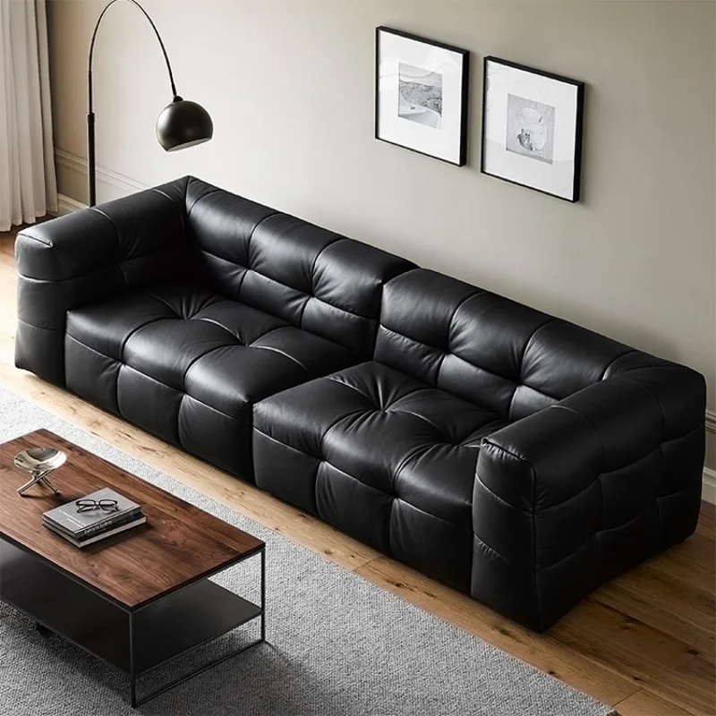 Sofa minimalis Italia modern minimalis berbahan kulit marshmallow