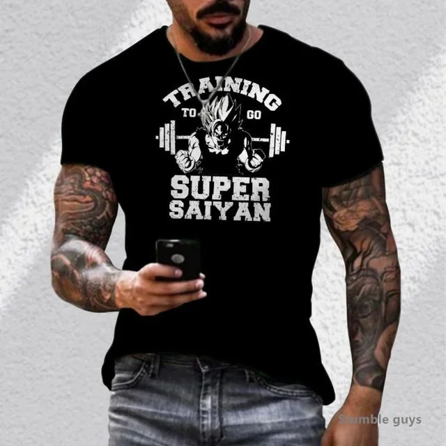 Sommer Herren Street Outfit Dragon Ball T-Shirt Gym Goku T-Shirt Herren Oberteile Kakarot Vegeta Super Saiyan