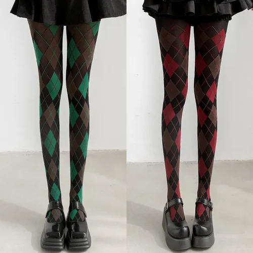 Imagen 1 del producto Medias a cuadros pantimedias para mujer Retro JK estilo japonés medias altas hasta el muslo lencería medias sexis medias para mujer pantimedias Legging