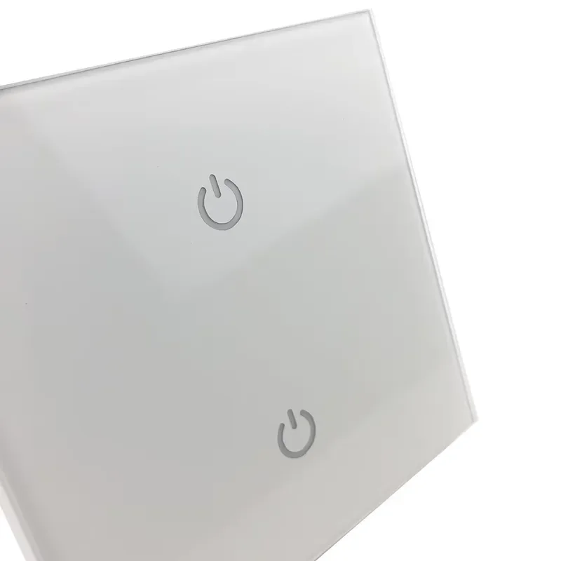 Kincony 2 Gang Wall Reset Touch Switch 86 Module with Led Brushed for Kc868 Smart Home Control System