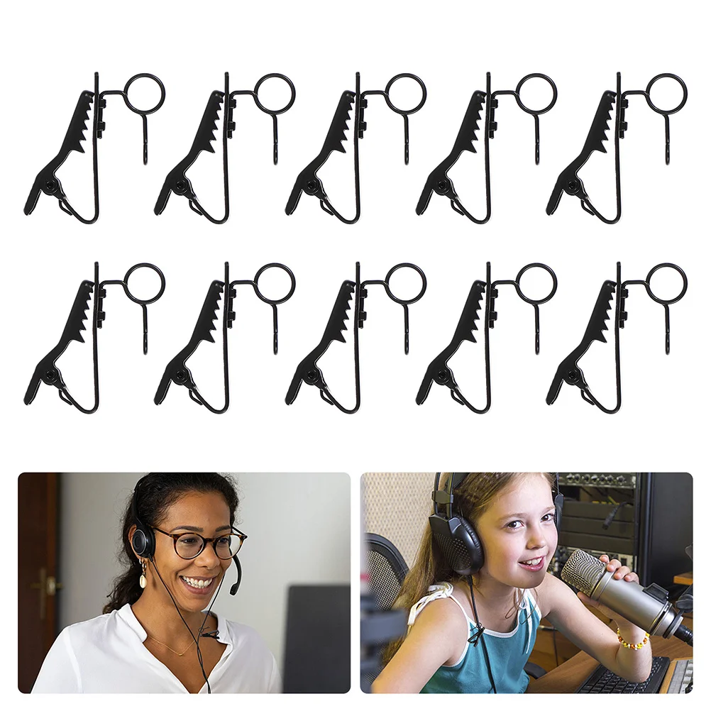 

15Pcs Lavalier Microphone Clips Compact Design Metal Lapel Mic Holder Universal Audio Recording Mic Tie Clips Set