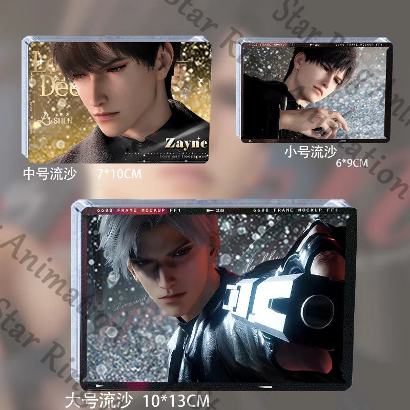 

Love and deepspace Zayne Sylus Anime Acrylic Drift Sand Standing Board Quicksand Mahjong Cospaly Collect Gift