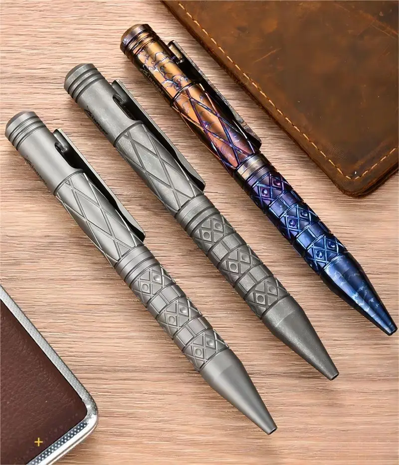 

1pc Titanium Alloy EDC Pen With Writing Multi-functional Portable Tools Pen Business Office Ball Point Pen