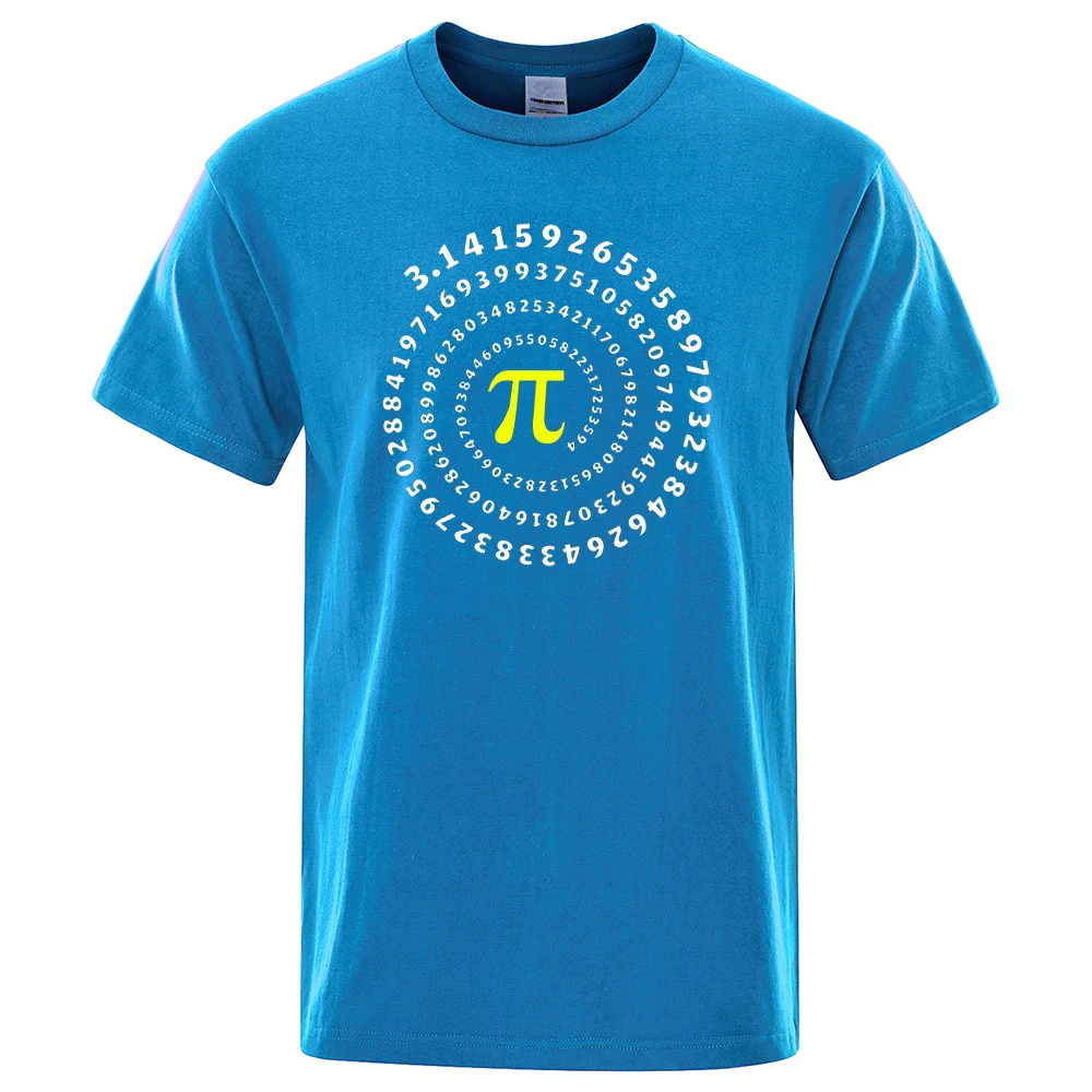 Lustige T-shirt für Männer Pi π Spirale Mathematik Geometrie Gedruckt Herren T Shirts Baumwolle Kurzarm T-shirts Streetwear Top Tees