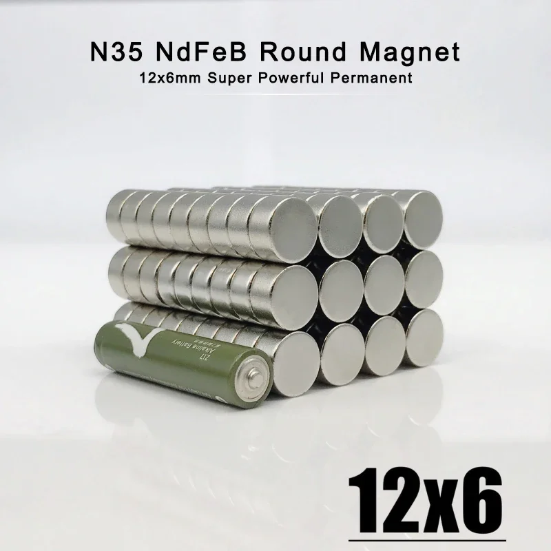 12x4 12x5 12x6mm 100/200/500 peças n35 pequeno redondo forte aço neodímio magnético 12*4 12*5 12*6 artesanato escritório diy ímã