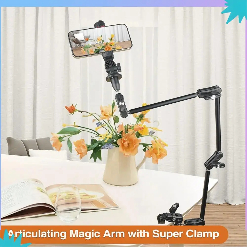 ABZW 스마트폰 브래킷 매직 암 카메라 관절형 유연한 벽 마운트 데스크 클램프 태블릿 스탠드