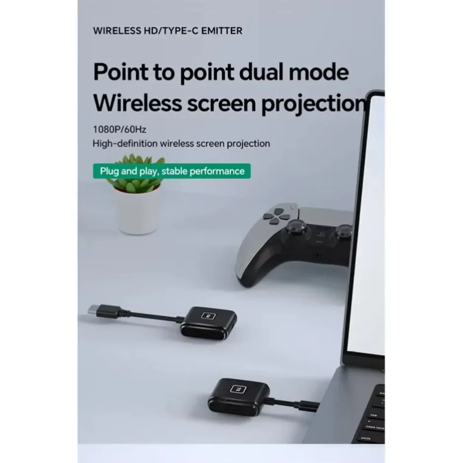 50M Wireless Transmission Video Transmitter and Receiver HDMI-Compatible Extender Display Adapter Cable Screen Mirror for Camera