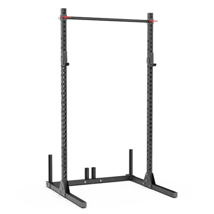 2200 Series Squat Rack 750lb Ccity Adjustable Pull-Up Bar with J-Cups and UHMW Barbell Weight Plate Storage Heavy-Duty Power Ra