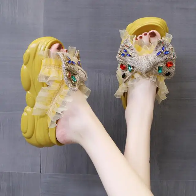 Multicolored Sandals Fashion Womens Shoes 2024 Summer Heels Espadrilles Platform Buckle Clogs Wedge Large Size Luxury Girls High