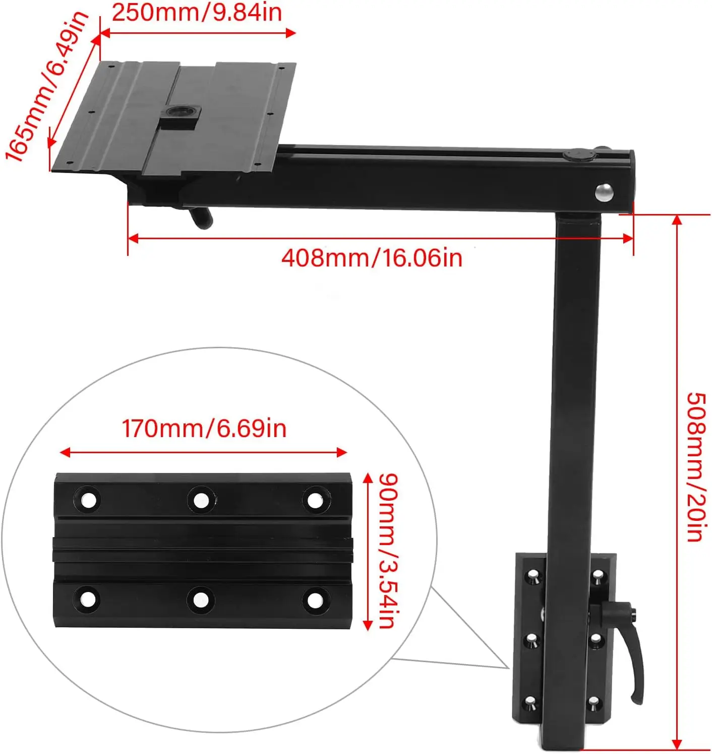 Removable Table Legs RV Accessories 360 Degree Swivel Aluminum Laptop Table Legs Height Adjustable Leg Brackets for RV Caravans