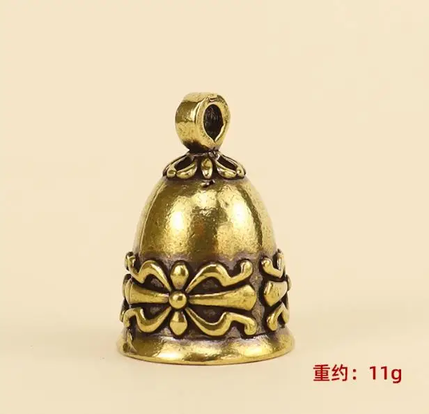 Vintage Bell Tibetan Exorcism Bells Pure Brass European Armor Style Bells Car Keychain Pendant Jewelry Men Keyring For Pet Bells view 2