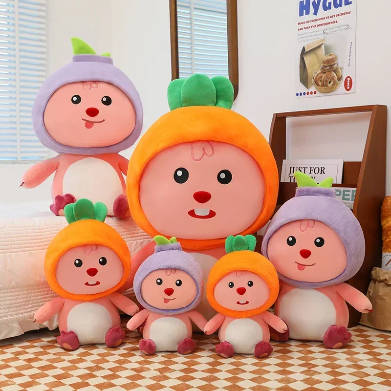 

70 см Loopy Kawaii плюшевая игрушка кукла мультфильм милая аниме фигурка маленький бобри Cos животное фруктовая шляпа Peluches подушка подарок для девочки