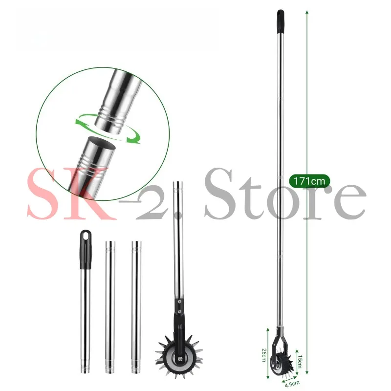 Premium New Wheeled Manual Lawn Edge Grinder Artificial Turf Stainless Steel Trimmer Edge Trimmer Weed Removal Garden Tools