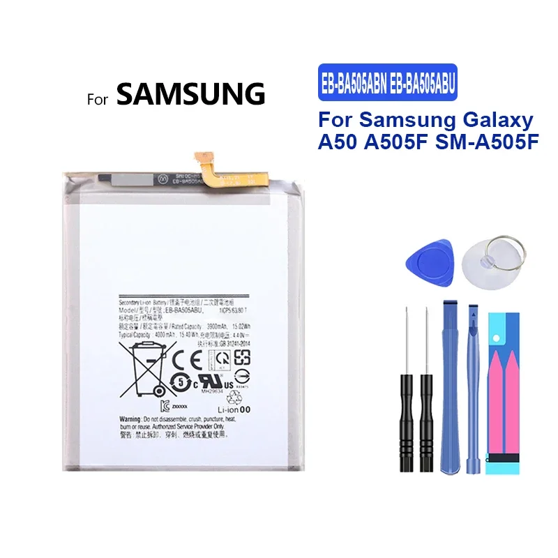 

Аккумулятор мобильного телефона для Samsung Galaxy A50 A505F SM-A505F EB-BA505ABN EB-BA505ABU 4000 мАч Реальная емкость