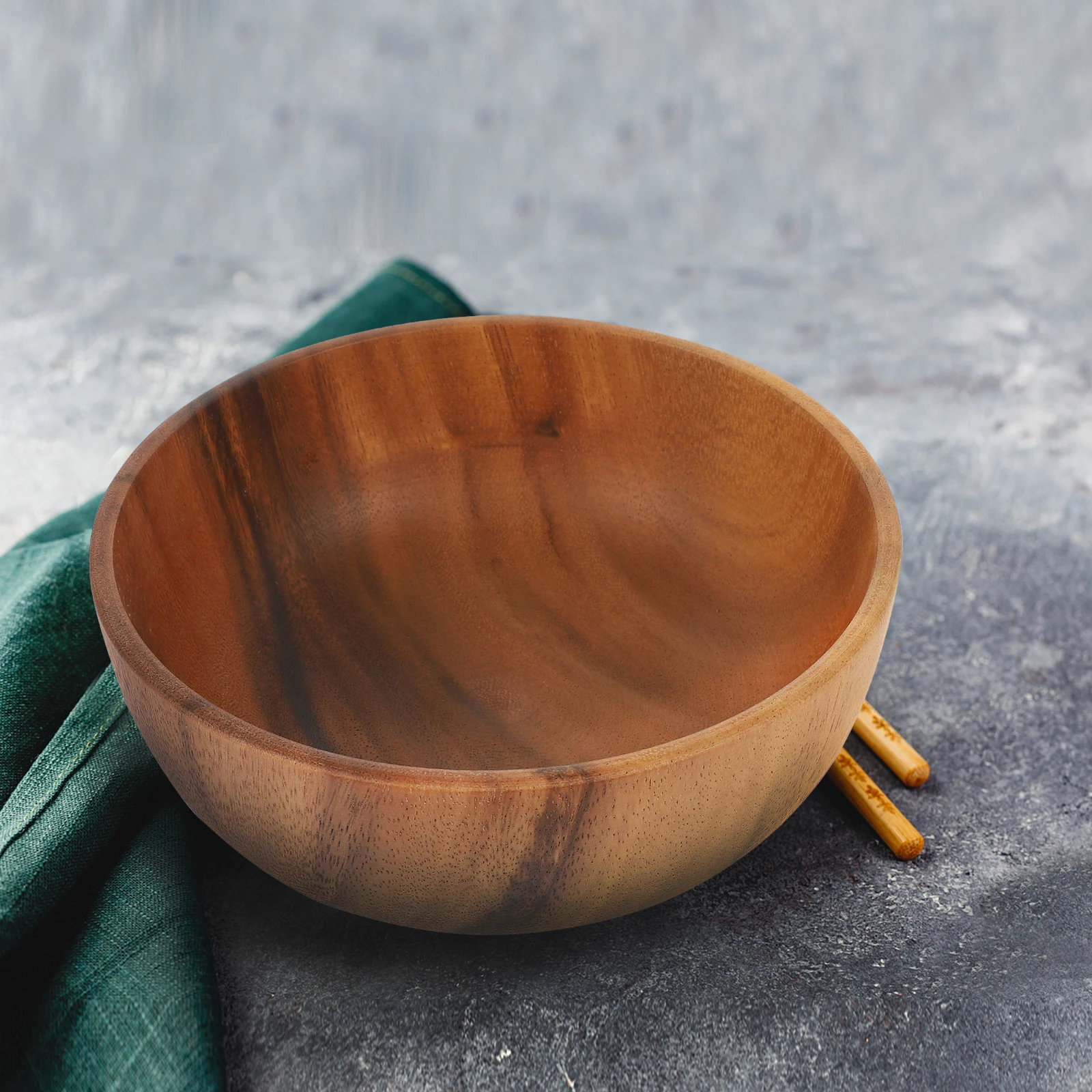 

Wooden Bowl Salad Breakfast Rice Soup Multi use Round Food Container Bowls Wood Serving Storage Kitchen Bar Utensils