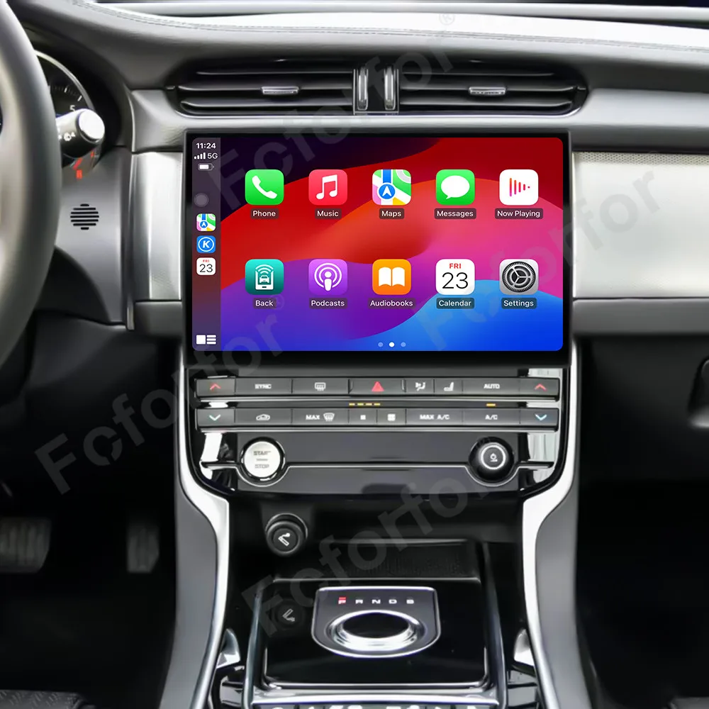 

11,4-дюймовый автомобильный мультимедийный проигрыватель Qualcomm CarPlay для Jaguar XF 2016-2018 с GPS-навигацией, Android 13.0, HD-экраном и головным устройством