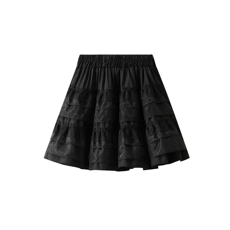 

Fashion Spring Summer Women's Elastic Waist Lace Cake Skirt 2024 New A-line Short Mini Skirt Casual Sweet Mini Princess Skirts