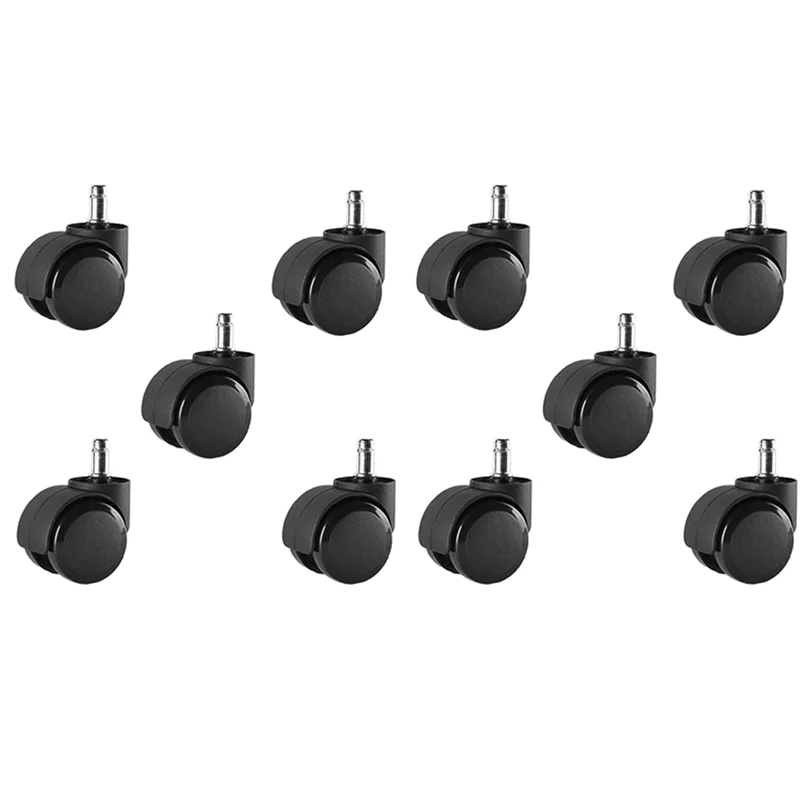 MAKE-10Pcs 2 Polegada preto cadeira de escritório rodas substituição-rodízios de cadeira de escritório resistentes para pisos de madeira/carpete