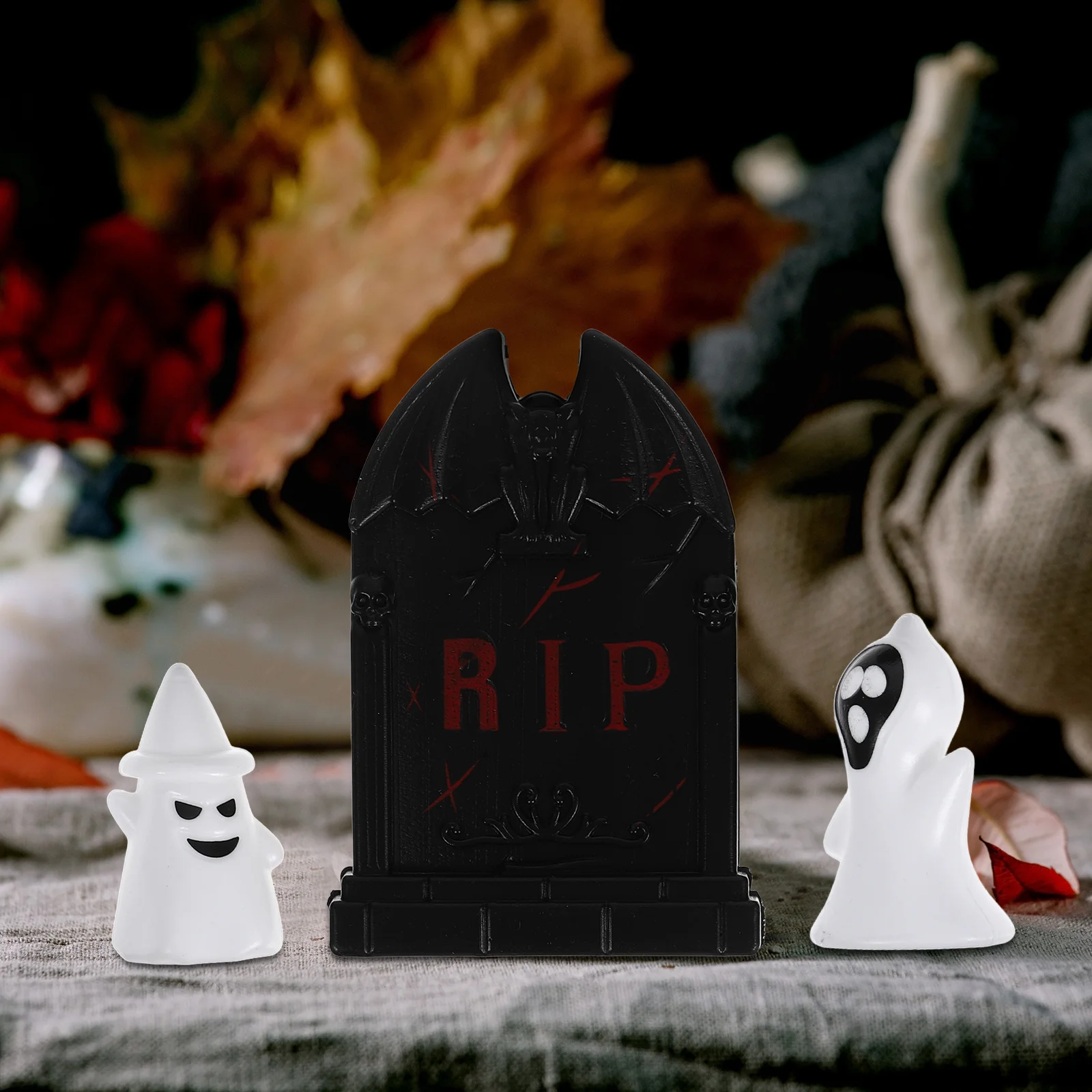 

1Set Halloween Coffin Ornaments Miniature Figurines Smooth Texture for Party Desk Shopping Mall Themed Decor Accessories